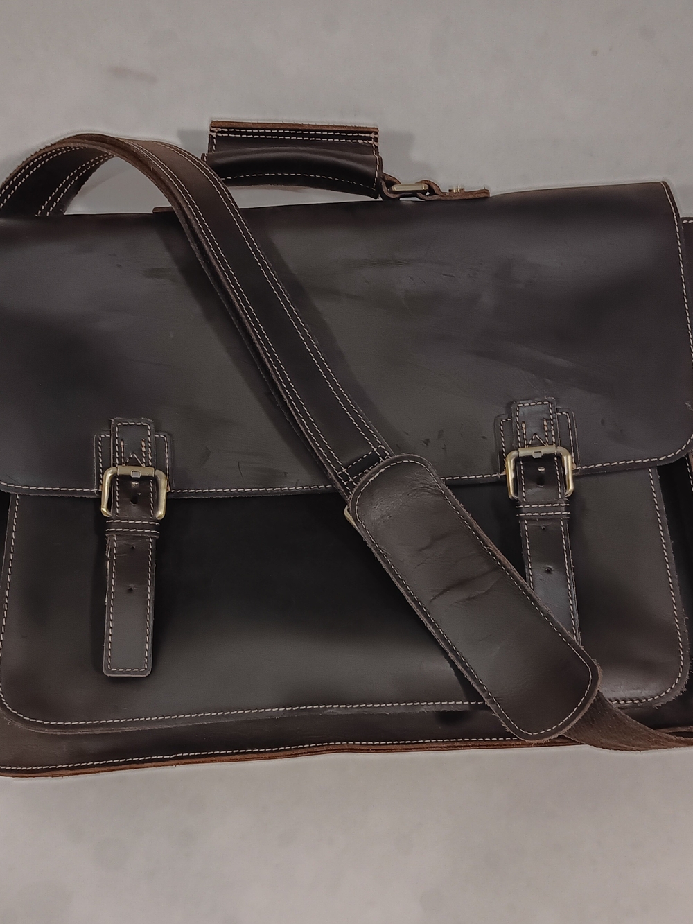 Emerson Men's Leather Messenger Bag - Brown